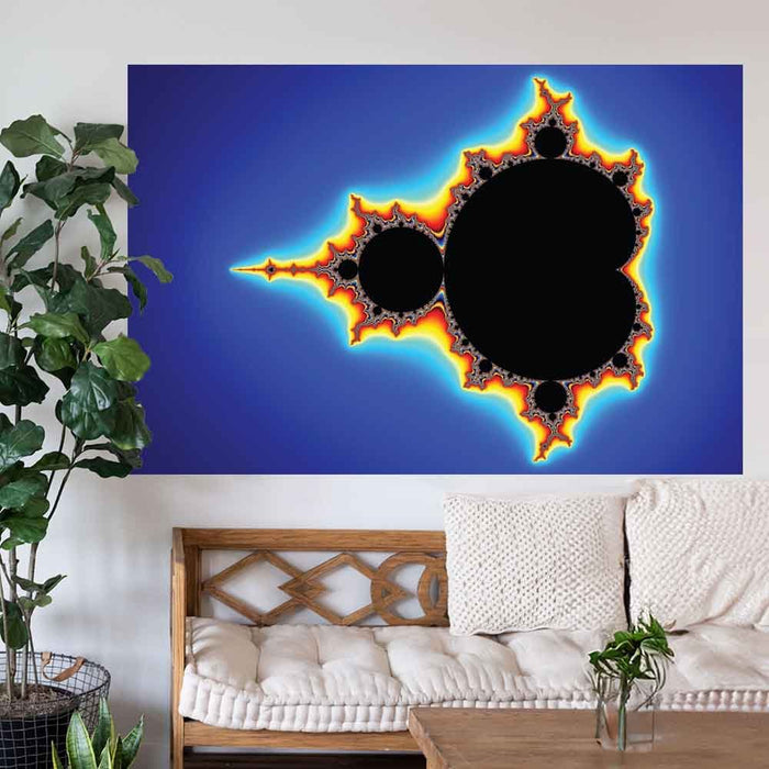 72 inch Mandelbrot III Fractal Poster Displayed Above Settee