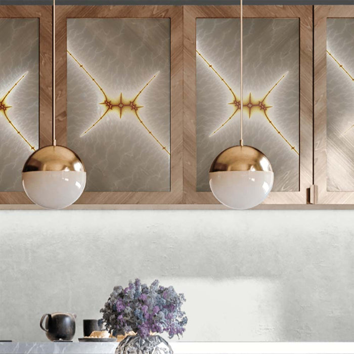 36 inch Star X Fractal Decal Installed on Kitchen Cabinets