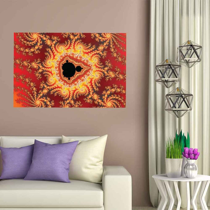 48 inch Throne of Satan Art Poster Displayed Above Sfa