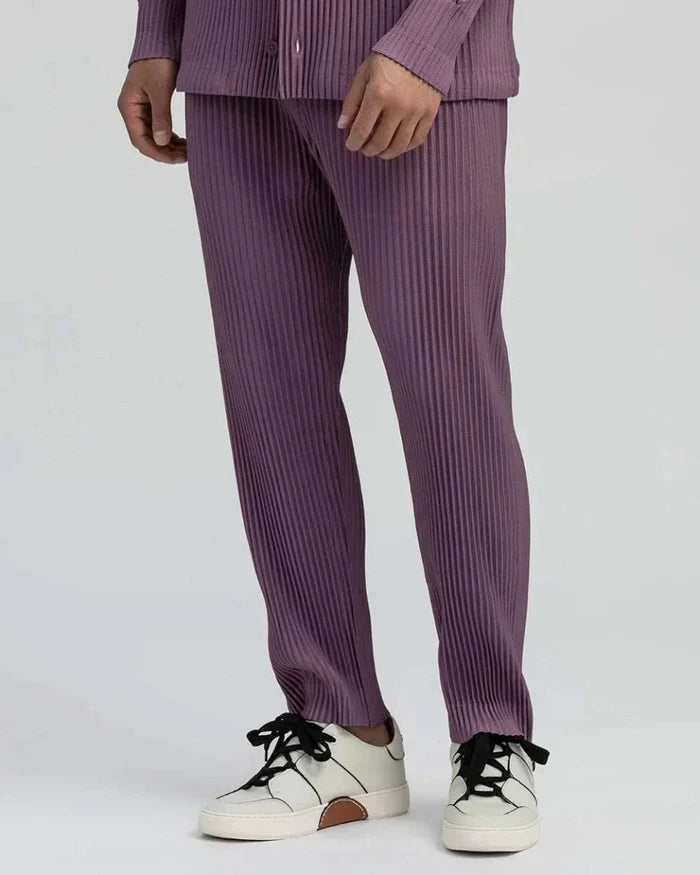 Baggy relaxed fit casual trousers - AntoniosClothing - Purple