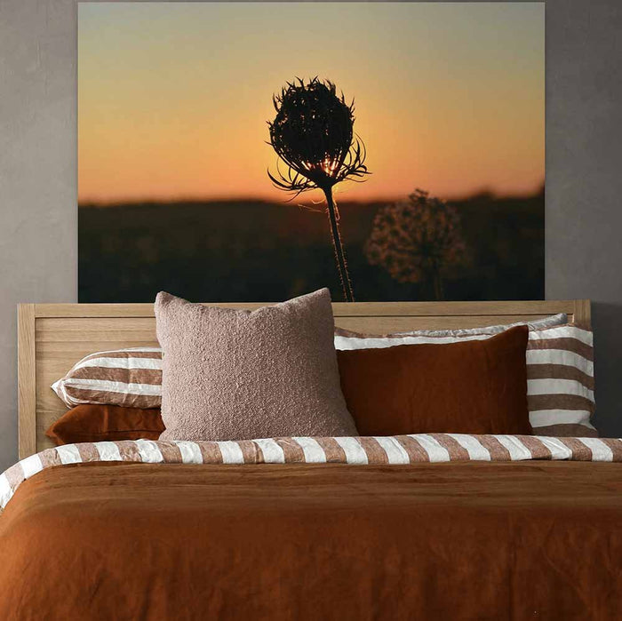 31.5x48 inch Sunset Flower Poster Displayed Above Bed