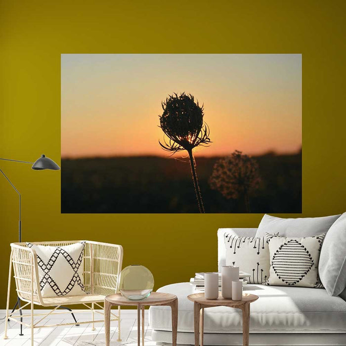47.5x72 inch Sunset Flower Poster Displayed in Living Area