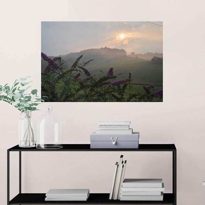 16x24 inch Sunset Heaven Decal Installed Above Shelving