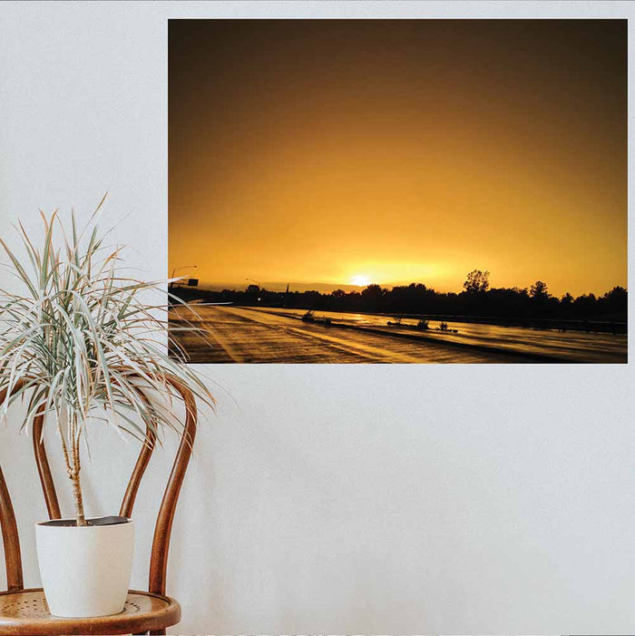 27x36 inch Sunset III Poster Displayed by Chair