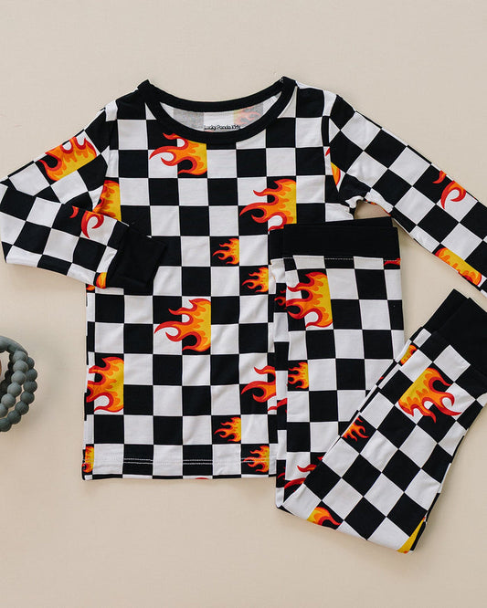 Bamboo Two Piece Set | Checker Blaze