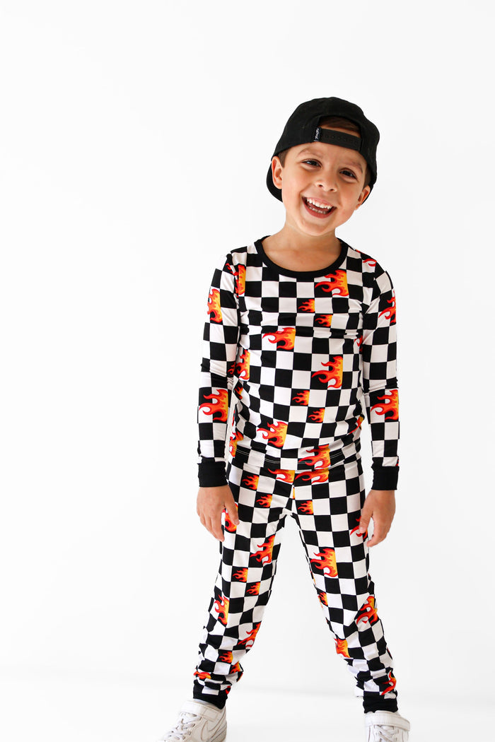 Bamboo Two Piece Set | Checker Blaze