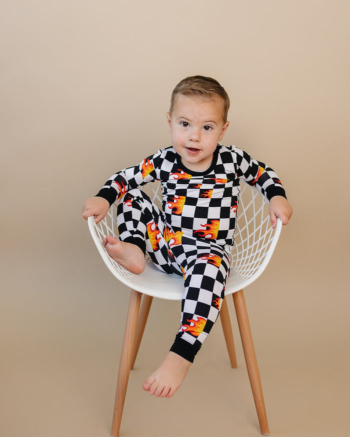 Bamboo Two Piece Set | Checker Blaze