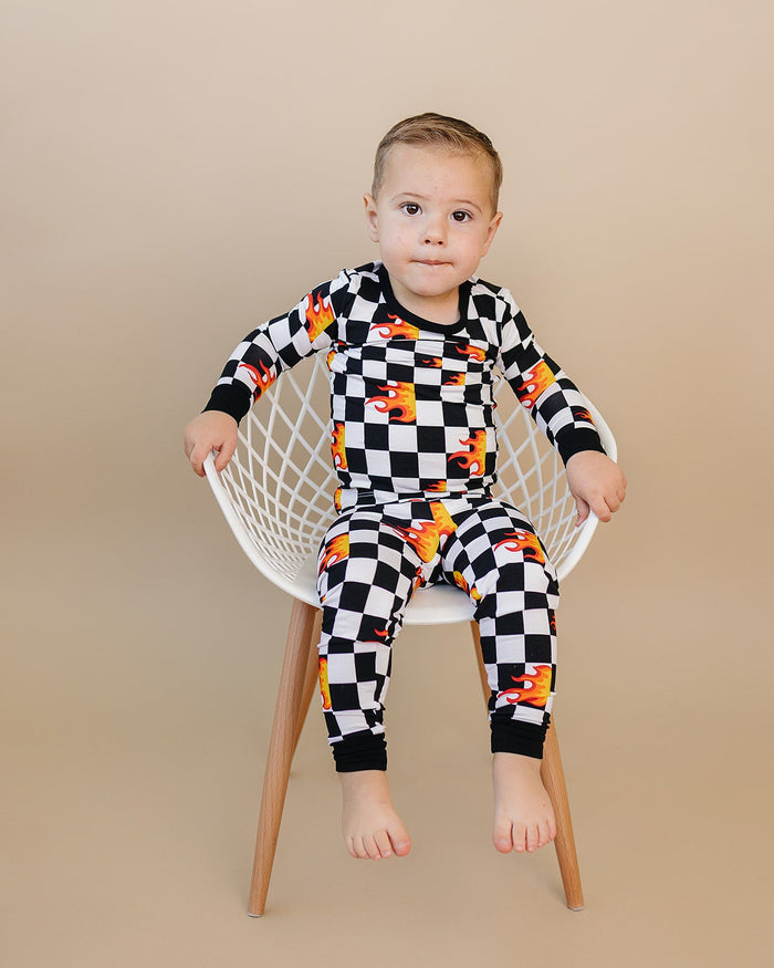 Bamboo Two Piece Set | Checker Blaze