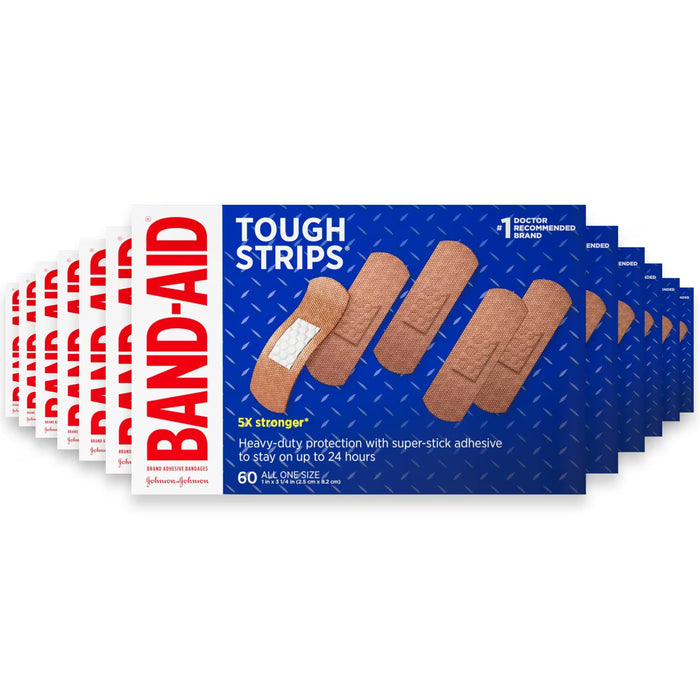Band-Aid Tough Strips One Size Bandages - 60 Ct - 12 Pack