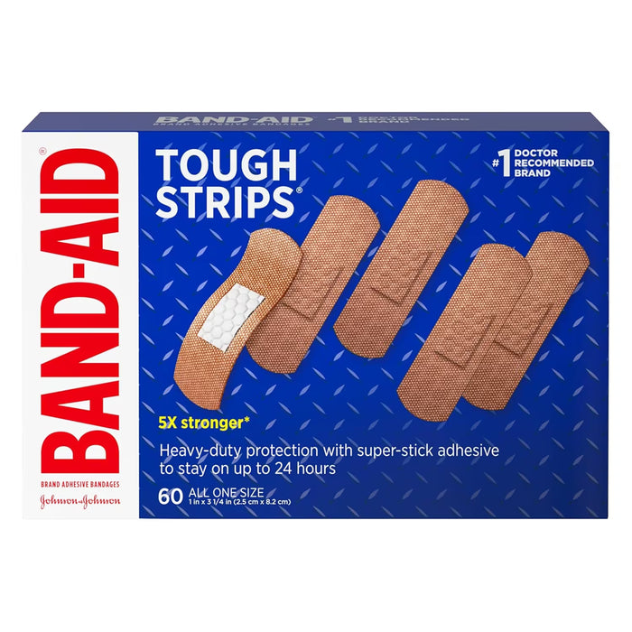Band-Aid Tough Strips One Size Bandages - 60 Ct - 12 Pack