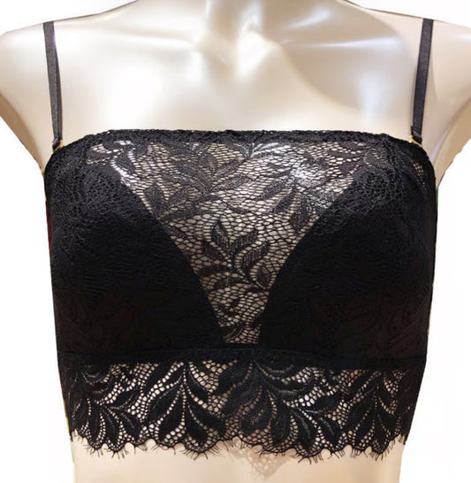 Bandeau Leaf Bra | Black