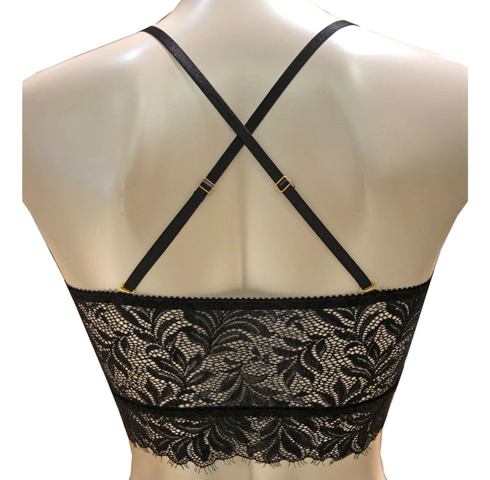 Bandeau Leaf Bra | Black
