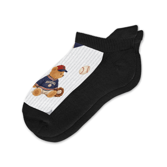 Baseball Bears Ankle Socks