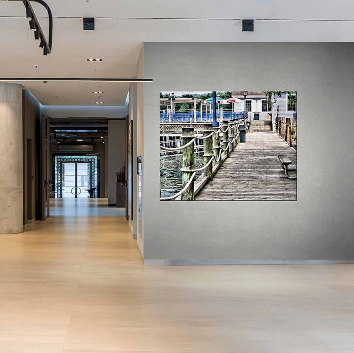 48x60 inch Boat House Poster Displayed in Gallery