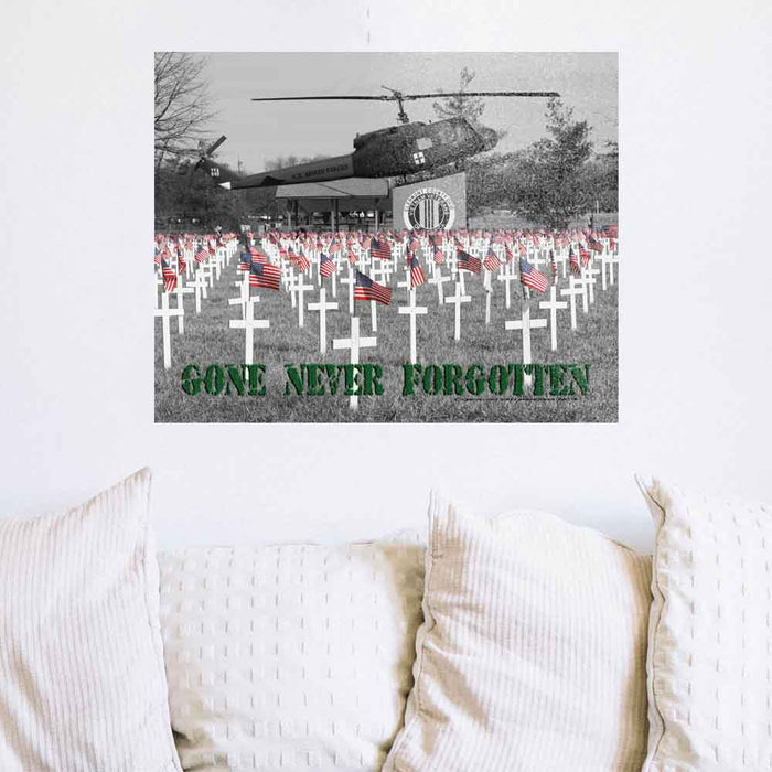 24 inch Gone But Not Forgotten Poster Displayed on Wall