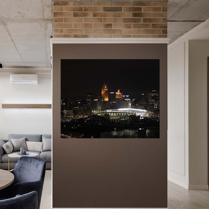 38.5x48 inch Paul Brown Stadium Decal Installed on Accent Wall