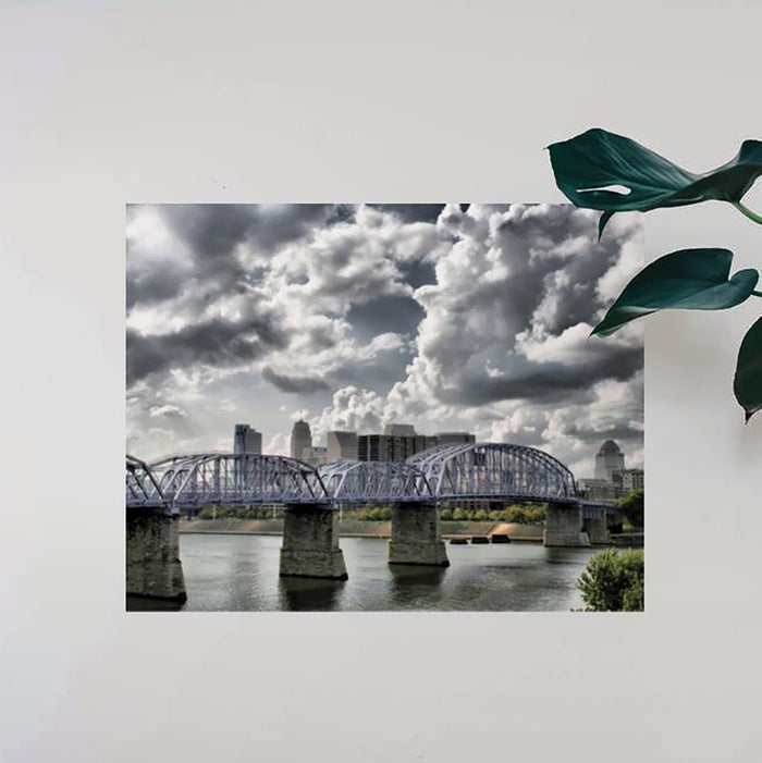 19x24 inch Purple Bridge Decal Installed on Wall