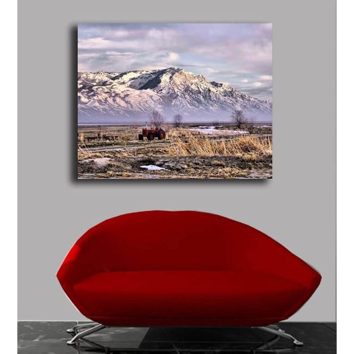 Rocky Mountain Tractor Canvas Print Installed | Wallhogs