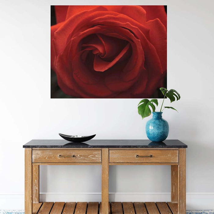38.5x48 Rose Decal Installed Above Console Table