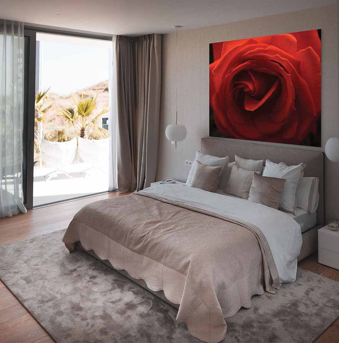 48x60 Rose Decal Installed Above bed