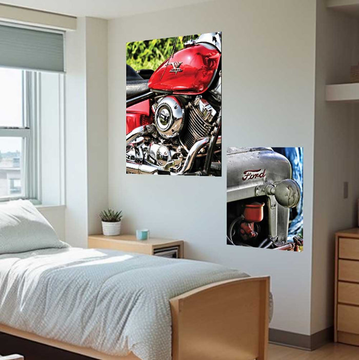 29x36 V Star Motorcycle Decal Installed in Bedroom