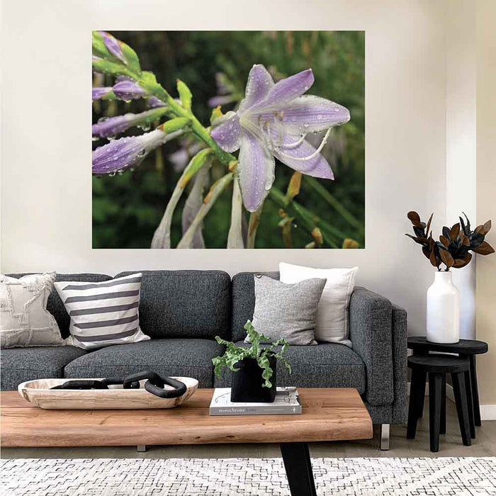 38.5x48 inch Wet Flower Decal Installed in Living Room