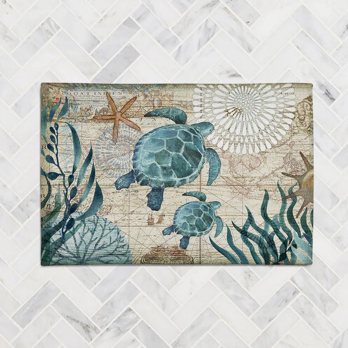 Bay Turtles Chenille Accent Rug