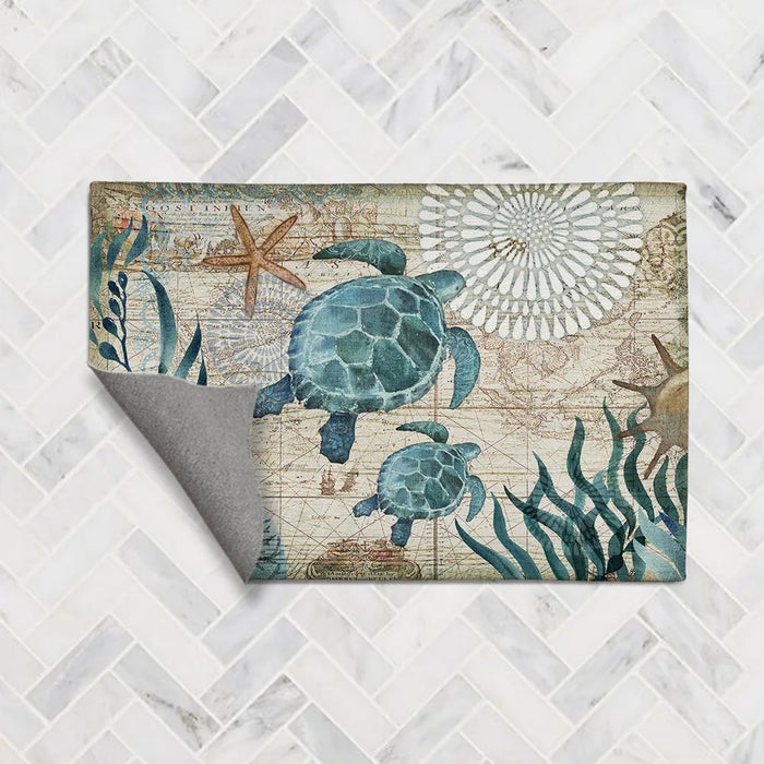 Bay Turtles Chenille Accent Rug