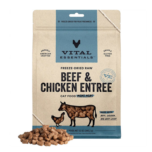 Beef & Chicken Mini Nibs Freeze-Dried for Cats 12oz