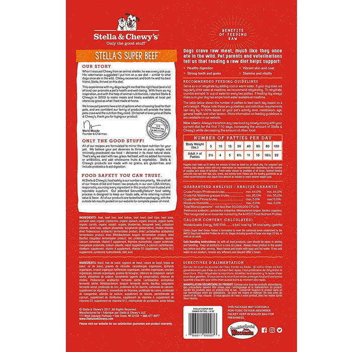 Freeze-dried Raw Dinner Patties Super Beef - Bancroft Pet Shop