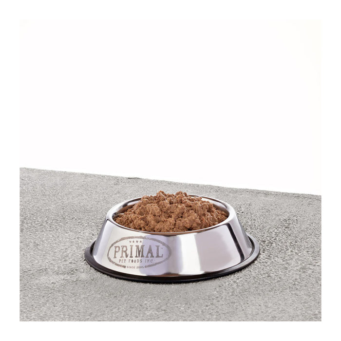 Beef Frozen Raw for Dogs mushed and in a bowl.
