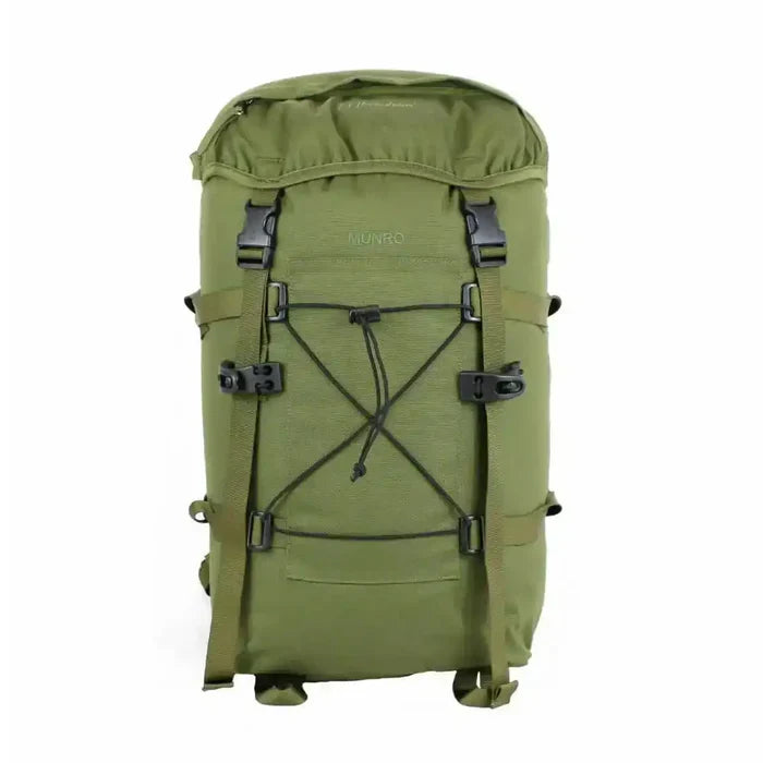 Berghaus Munro II IR Tactical Daysack in green, 35 litre backpack with compression straps and bungee cord, perfect for rugged outdoor use. Green from  John Bull Clothing