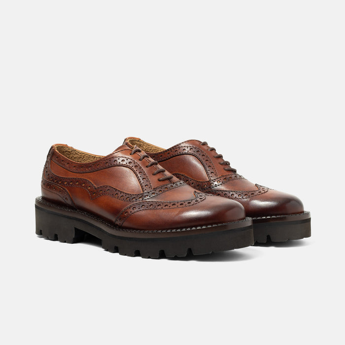 BERZA zapato oxford brogue london vista superior detalle perforaciones