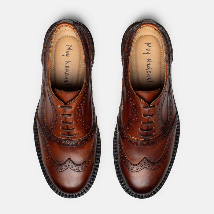BERZA oxford brogue london vista trasera suela ligera hecho a mano