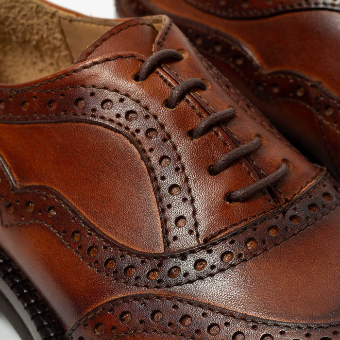 BERZA oxford brogue london detalle construcción artesanal mexicana