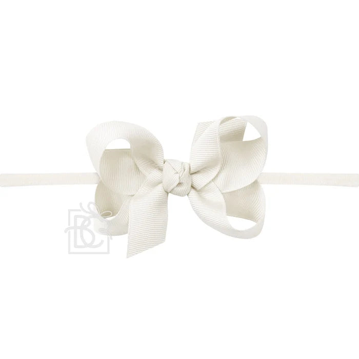 Beyond Creations - Nylon Headband Bow - Antique White