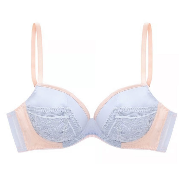 Bicolor Silk 3/4 Cup Underwire Bra | Blue