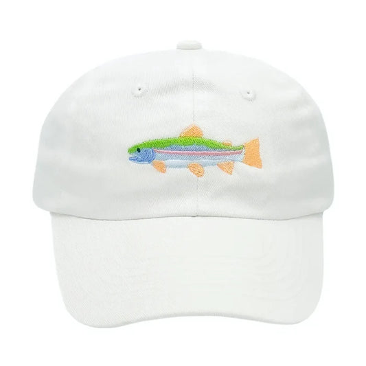 Bits and Bows - Youth Baseball Cap - White Rainbow Trout