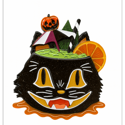 Black Magic Halloween Tiki Brooch by Carrie Hudson x Lipstick & Chrome