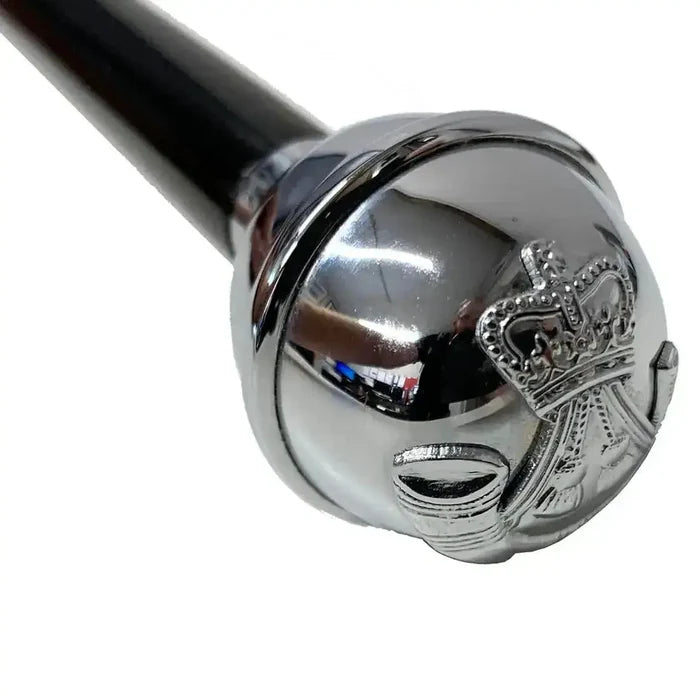 Black Regimental Swagger Stick with Rifles Regiment Top - John Bull Clothing  from  John Bull Clothing