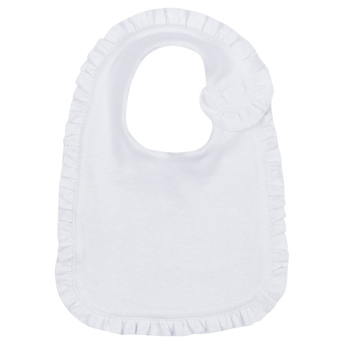 Blank Ruffle Bib - White