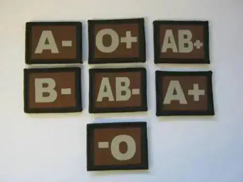 Blood Group Patch in Coyote Tan (Hook and Loop) - John Bull Clothing  from  John Bull Clothing