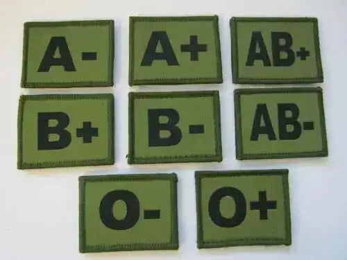 Blood Group Patch in Green (Hook and Loop Patch) - John Bull Clothing  from  John Bull Clothing