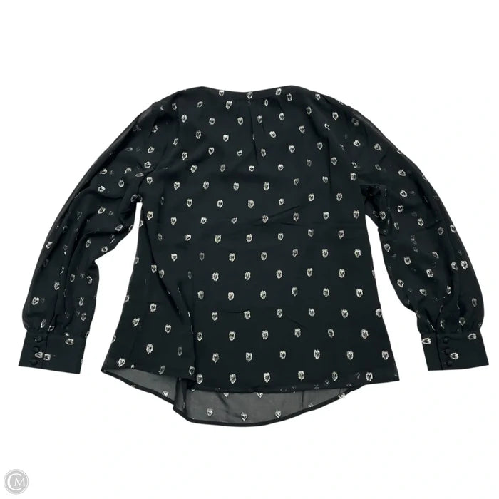 Blouse Long Sleeve By Talbots In Black & Silver, Size: Lp