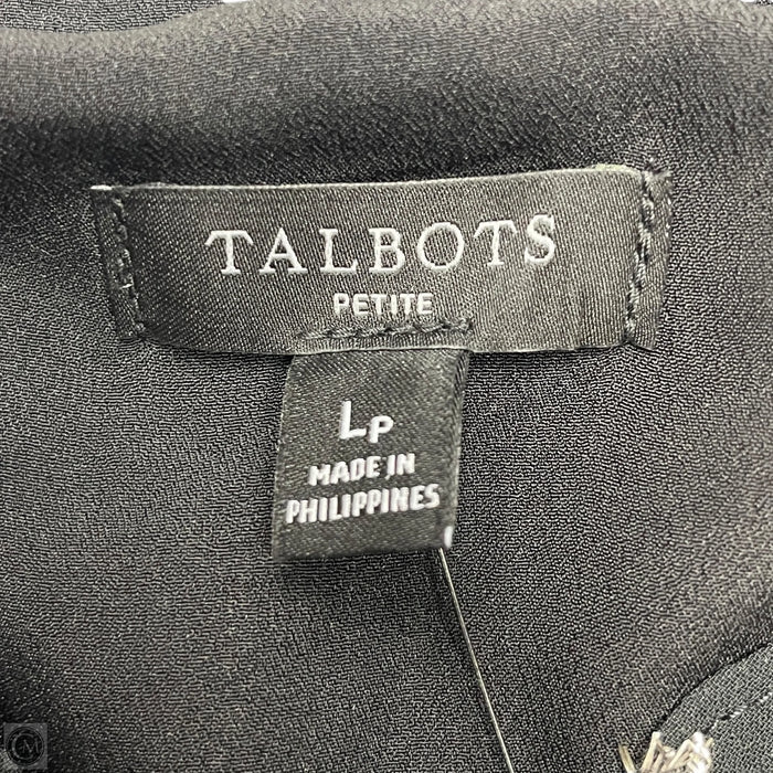 Blouse Long Sleeve By Talbots In Black & Silver, Size: Lp