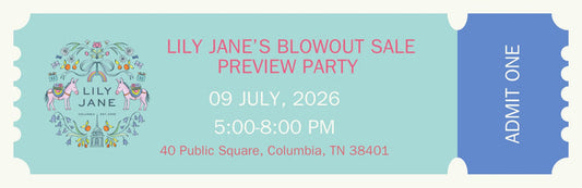 Blowout Sale Preview Party Ticket