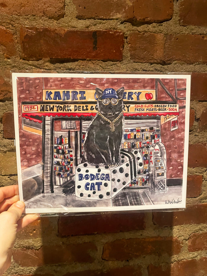 Bodega Cat Glitter Art Print