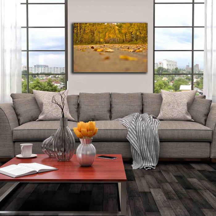 Autumn Road Canvas Print Installed | Wallhogs