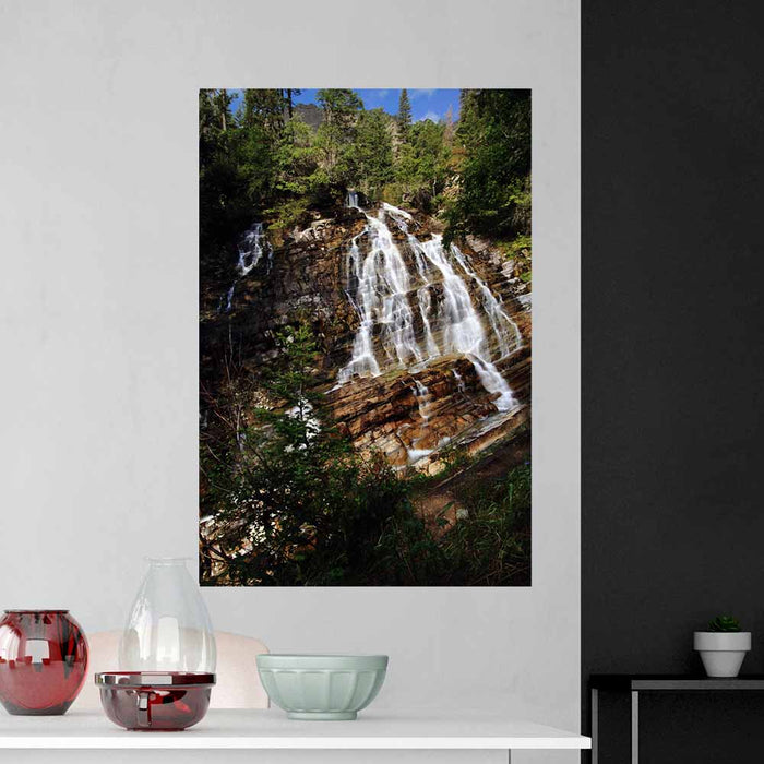 24x36 inch Bertha Falls Poster Displayed Above Shelf