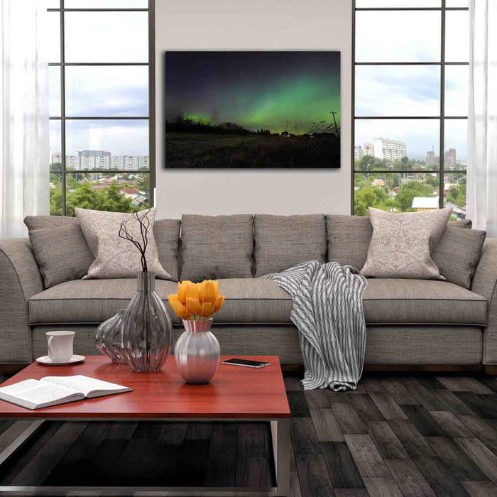 Northern Lights Canvas Print Installed | Wallhogs